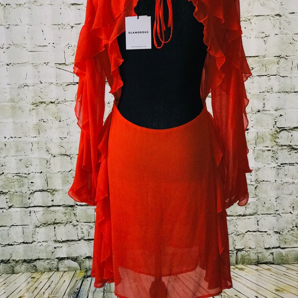 🌸 ORANGE DRESS BY GLAMOROUS 🌸 - Picture 5 of 8